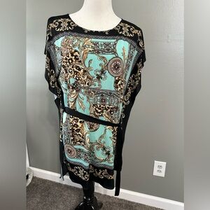 Metaphor women’s size small pull over blouse with adjustable belted waist